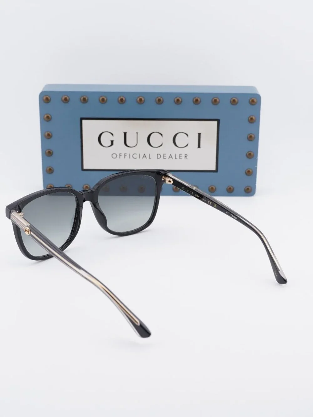 Gucci GG0376SN 001 Square Sunglasses - Black / Grey